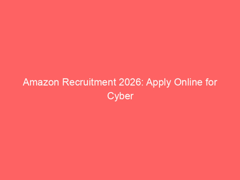Amazon Recruitment 2026: Apply Online for Cyber Security Consultant (Hyderabad)