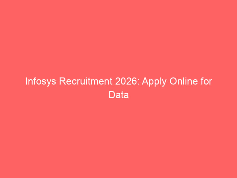 Infosys Recruitment 2026: Apply Online for Data Scientist (Hyderabad)