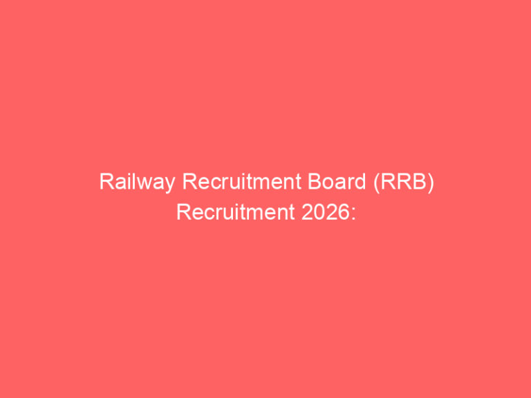 Railway Recruitment Board (RRB) Recruitment 2026: Apply Online for Data Entry Operator Grade A – 1200+ Vacancies