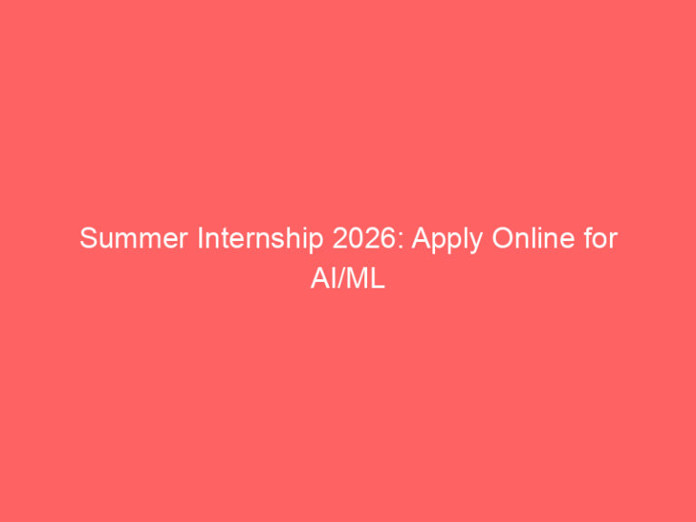 Summer Internship 2026: Apply Online for AI/ML Research Intern Interns via Indeed Jobs